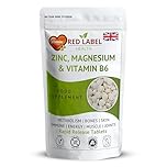 Zinc Magnesium and Vitamin B6 Tablets Supplements for Men & Women, Pack of 180 Tablets (6 Months Supply), High Strength Sleep Aid, Muscle Recovery, Better Sleep, UK