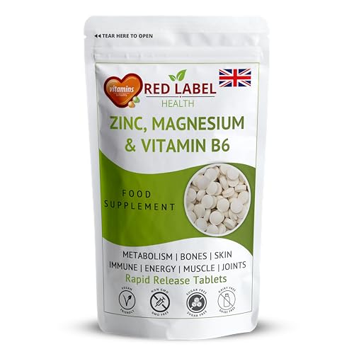 Zinc Magnesium and Vitamin B6 Tablets Supplements for Men & Women, Pack of 180 Tablets (6 Months Supply), High Strength Sleep Aid, Muscle Recovery, Better Sleep, UK