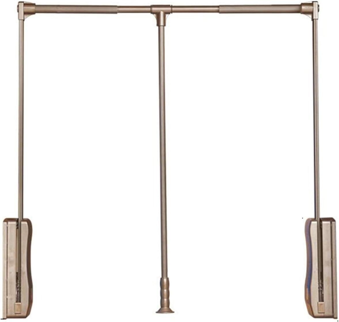 HPTHLY Pull Down Wardrobe Rail Lift - Adjustable Clothing Organizer Holder - Lift Pull Down Hanger Rod, Adjustable Width Clothes Rack, Pull Down Closet Rod For Hanging Clot(55-70Cm)