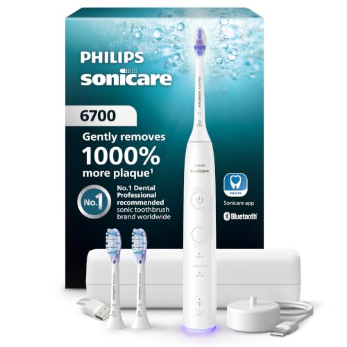 Philips Sonicare 6700 Rechargeable Electric Toothbrush, 3 Brush Head, White - image 1