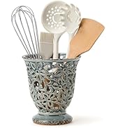 Utensil Holder for Kitchen Counter, Modern Farmhouse Cooking Utensil Holder and Crock Home Kitche...