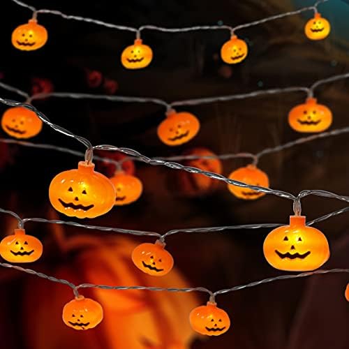 ANGSOU Halloween Pumpkin String Lights, Waterproof 10ft 20 LEDs 3D Pumpkin Lights for Outdoor Indoor Party Halloween Decoration