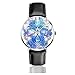Produktbild Business Analog Watches,Contour of A Sugar Skull with Watercolor Splashes.Classic Stainless Steel Quartz Waterproof Wrist Watch with Leather Strap