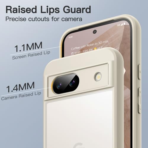 Image of JETech Matte Cover Case for Google Pixel 8a 6.1-Inch 2024, Frosted Translucent Back Protective Slim Phone Cover, Anti-Fingerprints (Beige)