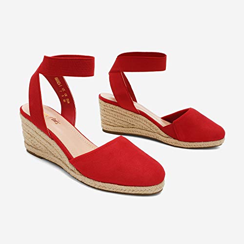 Image of DREAM PAIRS Women's Ankle Strap Wedge Sandals | Espadrilles Sandals, Elastic Ankle Strap, Cushioned Comfort for Summer Outfit, Fashion Dressy Shoes