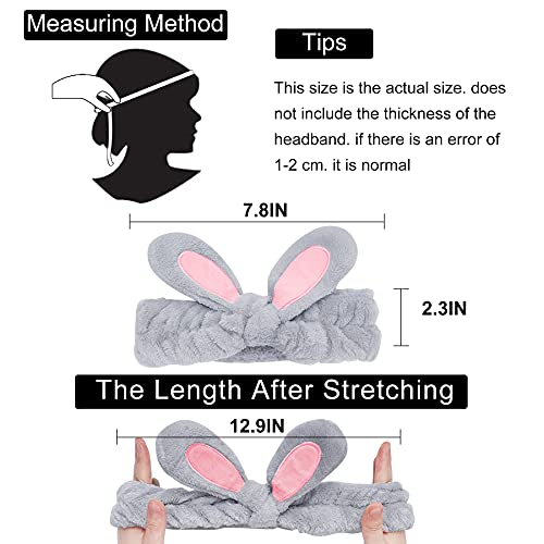 Spa Headband - 3 Pack Women Facial Makeup Headband Coral Fleece Deer Angel Rabbit Hair Bands For Washing Face (Multi-Colored G) #TOP3