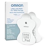 Omron Long Life Pads for TENS Unit Muscle Stimulator - Standard - Drug-Free Pain Relief - Includes 2 Reusable TENS Unit Pads - Durable, Reusable & Washable