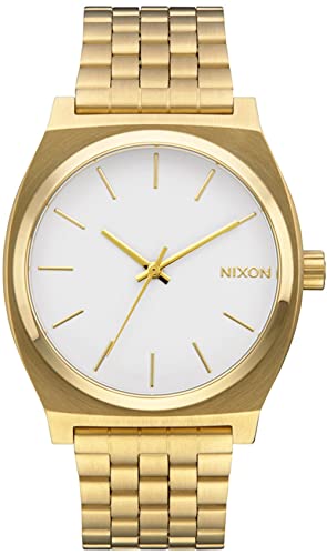 Nixon Time Teller Analogue Quartz Watch, Gold/White, Standard Size, Bracelet