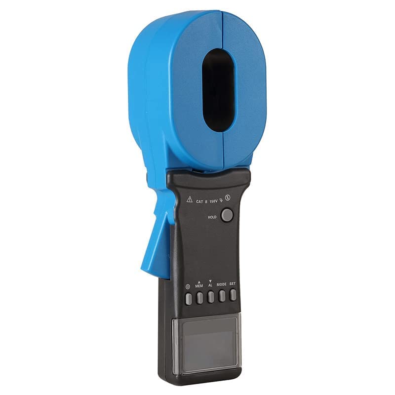 Clamp Ground Resistance Tester Multi-Functional Earth Resistance Meter Tester Loop Resistance Measurement Instrument with Resistance Range 0.01 to 1500Ω Resolution 0.001Ω 999 Sets Data Storage