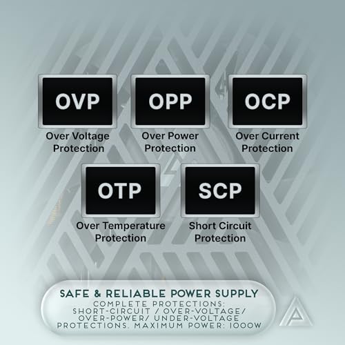 Image of Apevia ATX-SL1000W Soul 1000W Fully Modular Power Supply ATX 3.0 & 3.1 Compatible, PCIe 5.1 12V-2x6 Connector, ATX Active PFC, DC to DC Converter Design, 140mm Silent Fan, RoHS Compliance