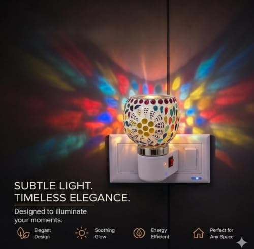 Image of RUPIKA | Electric Ceramic Aroma Diffuser Kapoor Dani | Camphor Diffuser Incense Burner Holder Kapoor Dani with Night Lamp for Home, Office (FULPATTI)