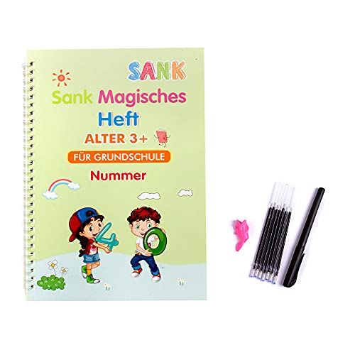 Carnet d'exercices d'écriture allemand Sank magique réutilisable 26x18.5 cm avec stylo