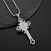 YAHOYA Stainless Steel Saint Benedict Jesus Cross Pendant Necklace Women Amulet Prayer Jewelry Religious Christian Gift #1