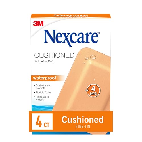 Nexcare Absolute Waterproof Adhesive Gauze Pad, One Size, 4 Count