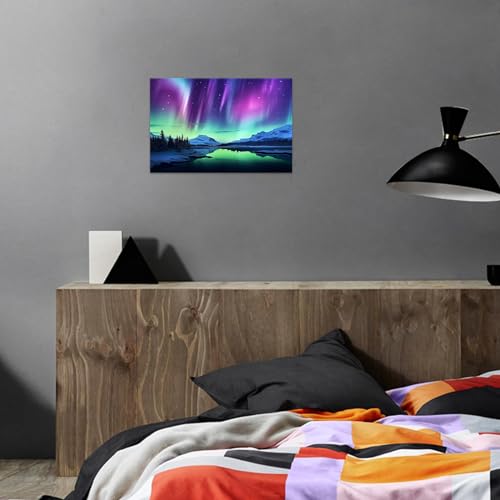 Impression sur toile aurore boréale pour transformer un mur vide