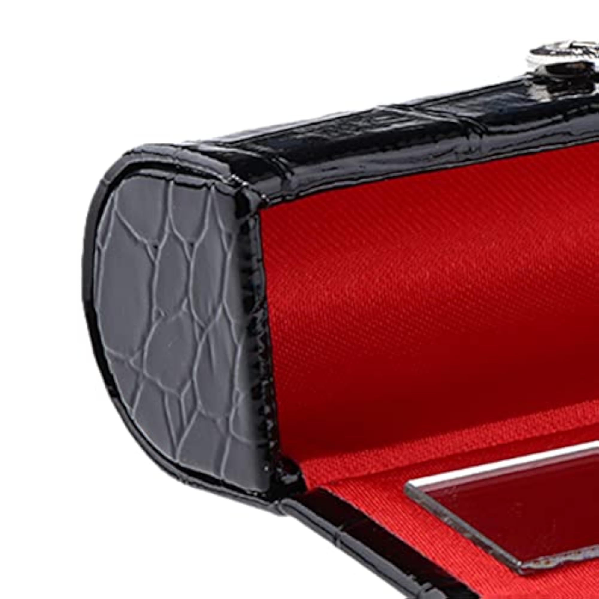 2Pcs Women PU Leather Lipstick Case Holder with Mirror