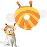 💕🛒Diseño lindo: Nuestro Conos de recuperación para mascotas la forma de una abeja linda, por lo que es más lindo y moderno cuando se usa en la cabeza de un animal. A usted y su mascota les gustará mucho.