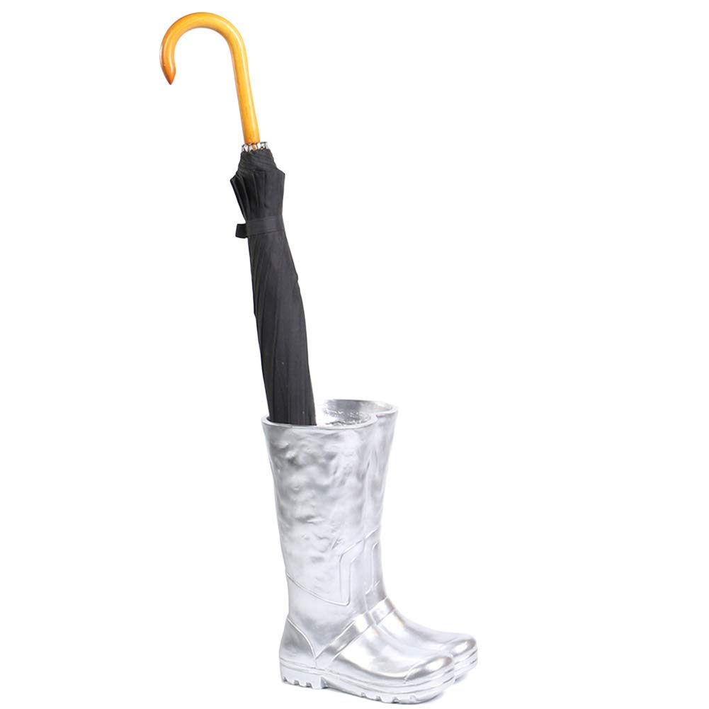 Porte-parapluie bottes résine argent pour canne de marche