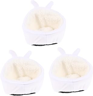Didiseaon 3 Pçs Ninho De Algodão Hamster Sofá De Pelúcia Gaiolas De Coelho Sofá Portátil Pet Dormir Cama De Hamster Quente Adorável Sofá De Hamster Ninho Quente Pequena Casa De Coelho Casa