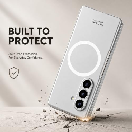 Image of TechTrendz Magnetic Cover [Compatible with MagSafe] for Samsung Galaxy Z Fold 8 Ultra Case Slim Hard PC + Tempered Glass Protective Phone Case for Galaxy Z fold 8 Ultra Back Cover - Silver