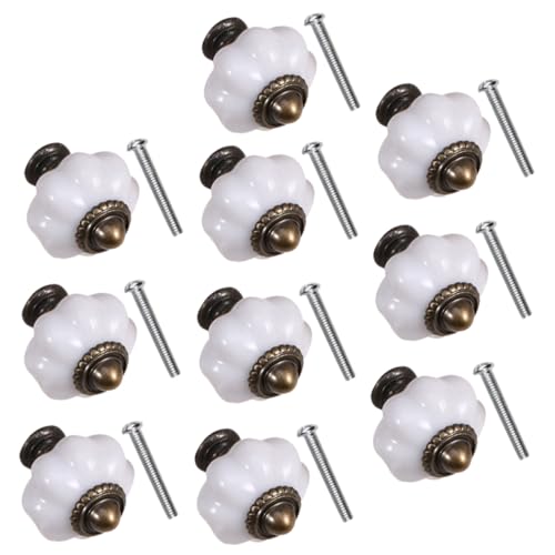 Yardenfun Pumpkin Knobs Round Door Knobs 10 Pack Handles for Night Table Cabinet Drawer Bin Wardrobe Door