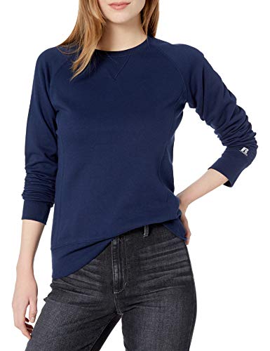 Russell Athletic Womens V-Notch Fleece Sweatshirt, Navy, XL