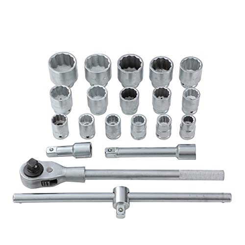 KATSU Impact Socket Set 3/4 Inch Hex Drive 21PCs, 21-50mm Metric with 24-Teeth Ratchet Wrench, Mechanic Garage DIY Automotive Trucks Tractors Engines Repair Tool (Budget) 3 KATSU Impact Socket Set 3/4 Inch Hex Drive 21PCs, 21-50mm Metric with 24-Teeth Ratchet Wrench, Mechanic Garage DIY Automotive Trucks Tractors Engines Repair Tool (Budget) - Image 3
