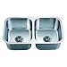 Dawn ASU109 Undermount Equal Double Bowl Sink, Polished Satin