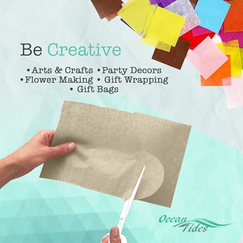 Ocean Tides Premium 100 Sheets (14 x 20 Inches) Valentine’s Wrapping Paper – Gift Wrapping Tissue Paper Bulk for Romantic Gifts, Crafts, & Birthdays – Colored Tissue Papers for Gift Bags, Gold