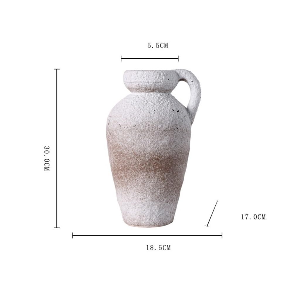 Wazon Duży ceramiczny wazon Vintage Texture Wazon Surowa ceramiczna kompozycja z suchych kwiatów Ozdoby do salonu