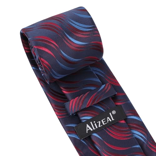 Image of Alizeal Mens 3.15'' Gradient Novelty Pattern Tie Set with Pocket Square Casual Color Tie Set