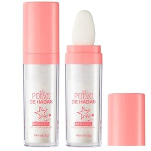 Body Glitter, Shimmer Face and Body Highlighter Powder with Sponge Head, High Gloss Fairy Glitter Sparkle Powder…