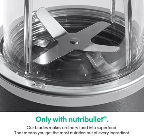 Nutribullet Personal Blender, Shakes, Smoothies, Food Prep, and Frozen Blending, 24 Ounces, 600 Watt, Dark Gray, NBR-0601WM - 2