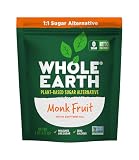 WHOLE EARTH Monk Fruit Sweetener with Erythritol, Plant-Based Sugar Alternative, 4LBS