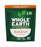 WHOLE EARTH Monk Fruit Sweetener with Erythritol, Plant-Based Sugar Alternative, 4LBS