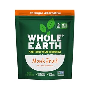 WHOLE EARTH Monk Fruit Sweetener with Erythritol, Plant-Based Sugar Alternative, 4LBS