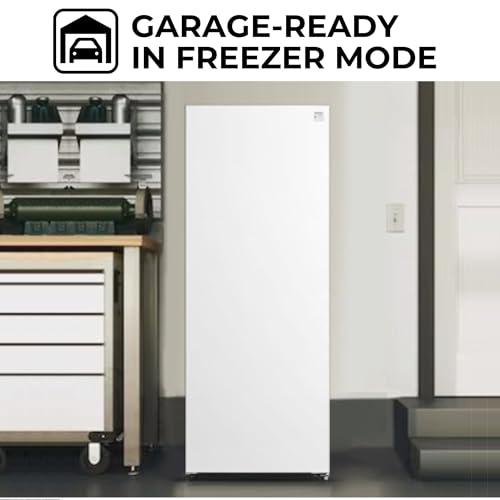 Image of Kenmore 7.0 Cubic Feet Capacity, White Upright freezer - Convertible Refrigerator /Freezer, 5 Shelve, Garage Ready, Meat Storage, Auto Defrost, Congelador For Home, Apartment, Cottage, Basement, Dorm