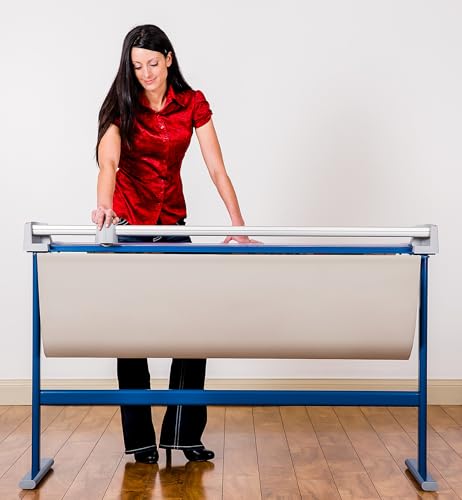 Dahle 448s Premium Rotary Trimmer w/Stand, 51" Cut Length, 20 Sheet Capacity, Self-Sharpening, Automatic Clamp, German Engineered Paper Cutter - Image 3