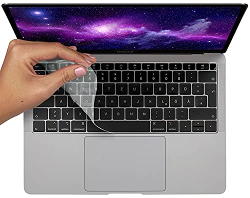 Macbook Air 2020 Funda MyGadget Protector Teclado EU para Apple MacBook Air 13 Pulgadas 2018 - 2020 - Funda Silicona - Keyboard Skin - Claro
