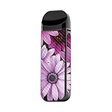 MightySkins Carbon Fiber Skin Compatible With Smok Nord 2 - Purple Flowers | Protective, Durable Textured Carbon Fiber Finish | Easy To Apply | Made in the USA