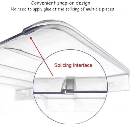 Transparent Door Awning Canopy, Outdoor Curved Patio Overhang, Polycarbonate Entrance Shelter for Front Door, Weather-Resistant Window Canopy for Protection
