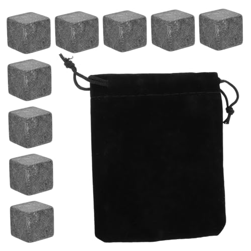VALICLUD Pietre Raffreddanti Whisky in Riutilizzabili con Sacchetto in Nero Ghiaccio per Vino e Liquori Diluzione Accessorio e Resistente