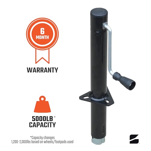 Image of Bastion Distribution Side-Wind Trailer Jack | 5000lb Capacity A-Frame | 14 4 /5 inch Travel | Powder Coated | BJ-5000SW-1
