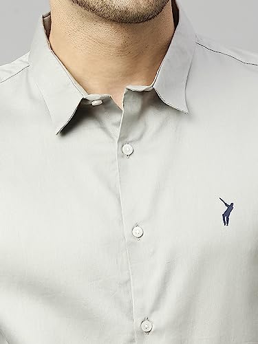 Image of Thomas Scott Men's | Solid | Full Sleeve | Slim Fit | Cotton Blend | Spread Collar | Casual Shirt