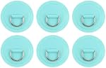 PATIKIL D-Ring Patch, 6 Pcs Stainless Steel D-Ring PVC Patch Pad No Glue Include for Inflatable Boat Paddle Board Canoe Surfboard, Light Green