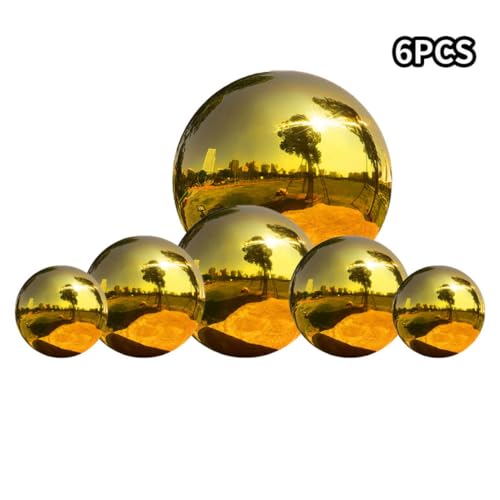 Bola de mirada de acero inoxidable: set de 6 adornos de espejo para el jardín 4