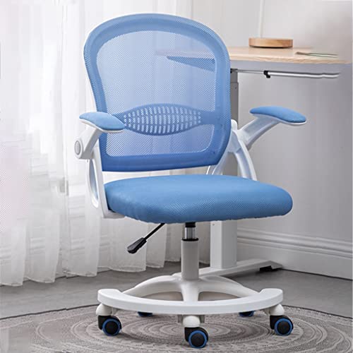 GIZNXBA Jugenddrehstuhl Mit Rollen, Ergonomischer Kinderdrehstuhl, Verstellbarer Kinder-Computer-Schreibtischstuhl, Mesh-Bürostuhl, Kinder-Arbeitsstuhl Für Jungen, Mädchen (Color : /Blue) Cover