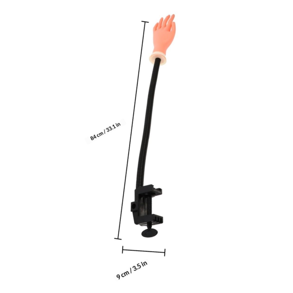 GLEAVI Flexible Silicone Fake Hand Model with Stand and 500 Nail Art Tips, Practice Manicure Tools for Nail Art Training and Salon Use