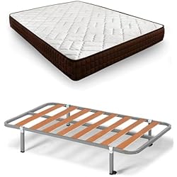 Somier Flex 105 HOGAR24 ES | Cama Completa |Somier Basic + Colchón Dream Flex 13 | Incluye Juego de Patas con Abrazadera de 25 cm | Medidas: 105x190 cm
