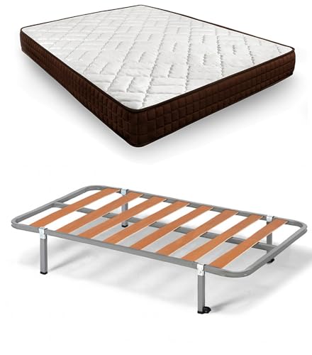 HOGAR24 ES | Cama Completa |Somier Basic + Colchón Dream Flex 13 | Incluye Juego de Patas con Abrazadera de 25 cm | Medidas: 90x190 cm